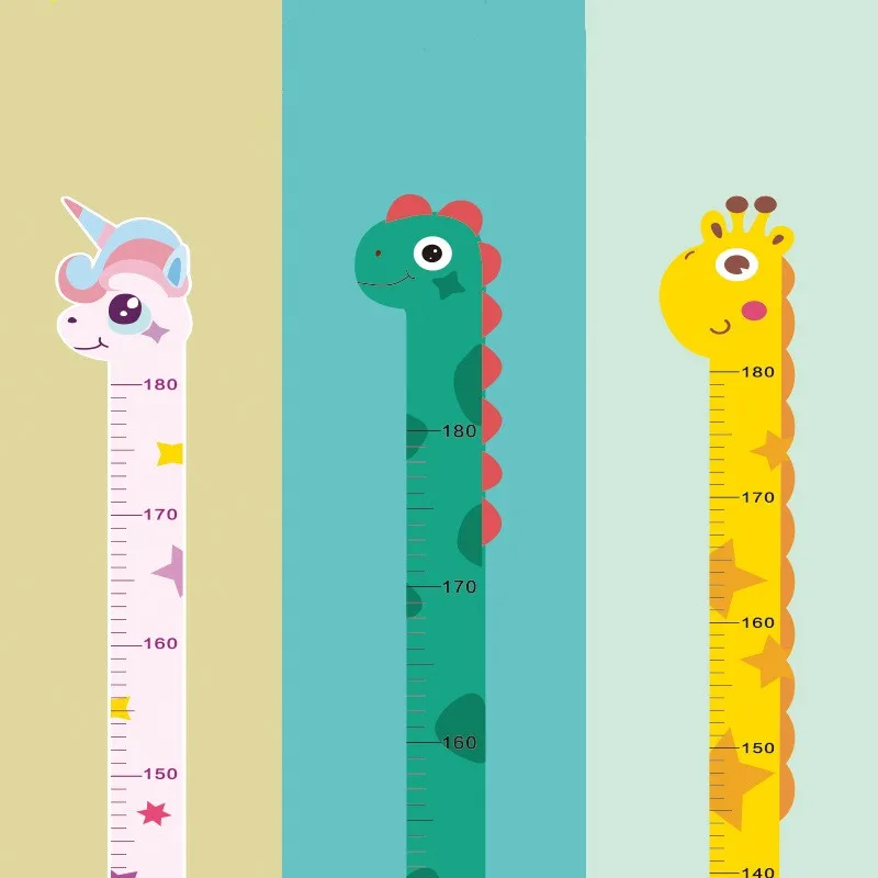 Baby Nursery Wall Stickers - Cartoon Animals Baby Height Measure Ruler
