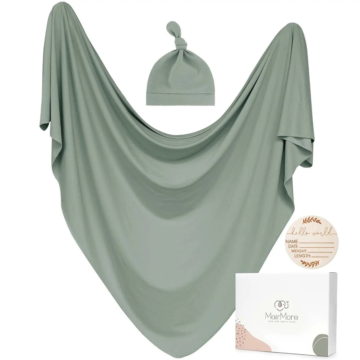 Baby Nursery Green - Soft Baby Swaddle Blanket Set with