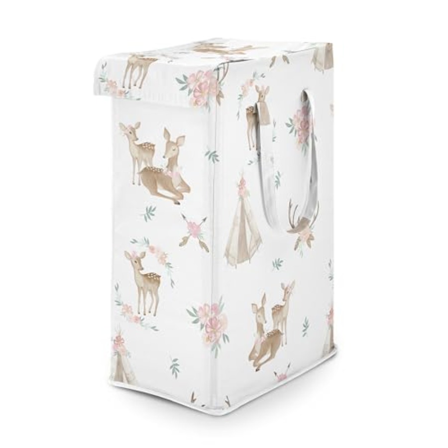 Baby Nursery Green - Woodland Girl Laundry Hamper Foldable Dirty