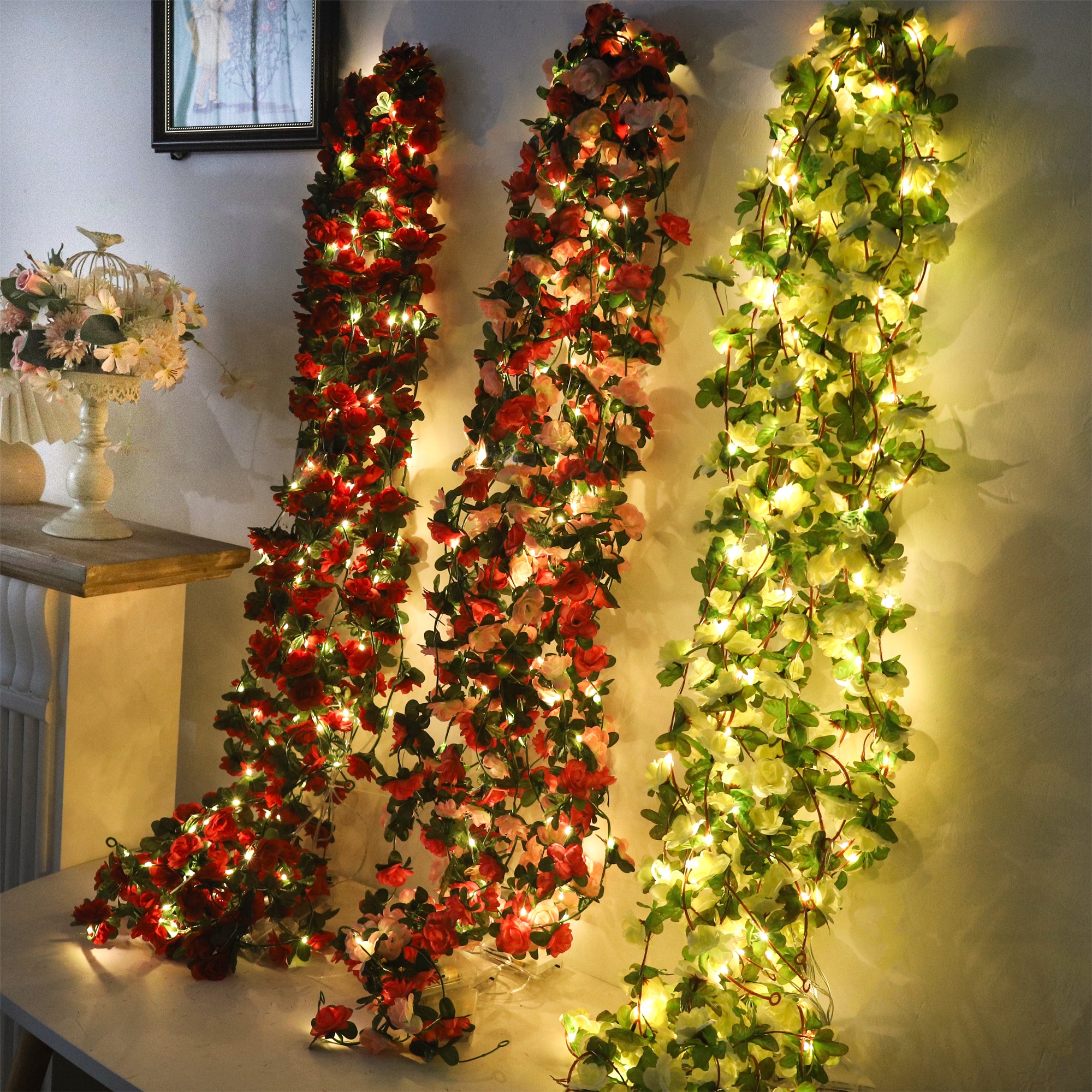 Baby Nursery Light - Rose LED Lights String Artificial Flowers