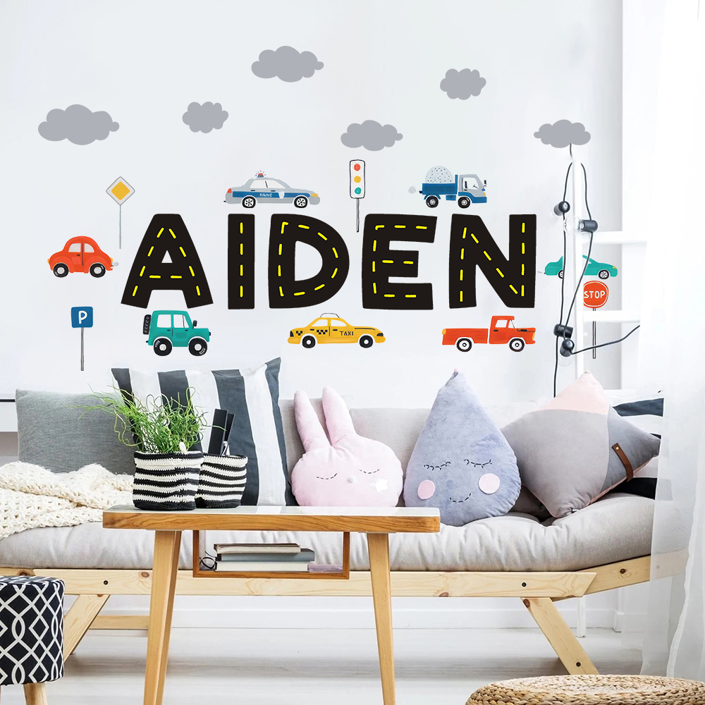 Custom Name Construction Vehic - Baby Nursery Wall Stickers recensione e prezzo