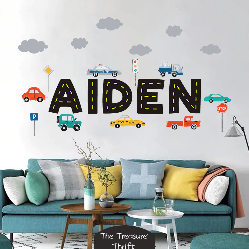 Custom Name Construction Vehic - Baby Nursery Wall Stickers recensione e prezzo