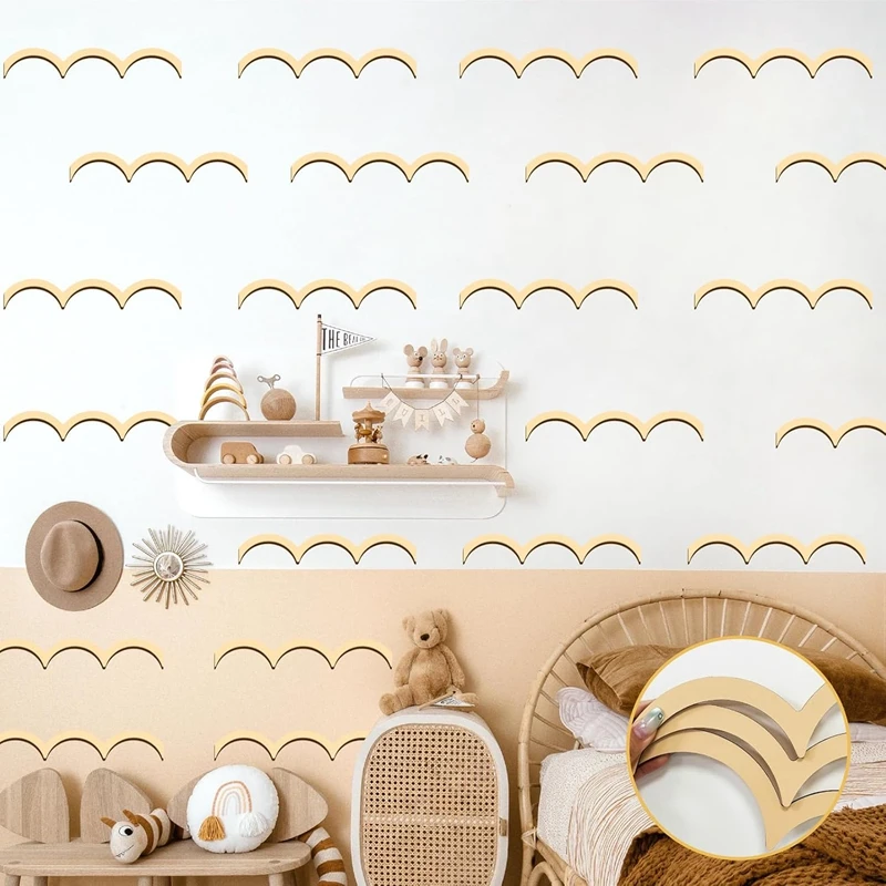 36Pcs Unfinished Wood Trim Mol - Baby Nursery Wall Stickers recensione e prezzo