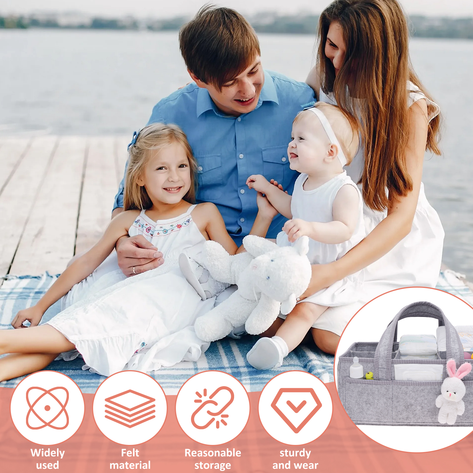 Baby Diaper Caddy Felt Baby Di - Baby Nursery Basket recensione e prezzo