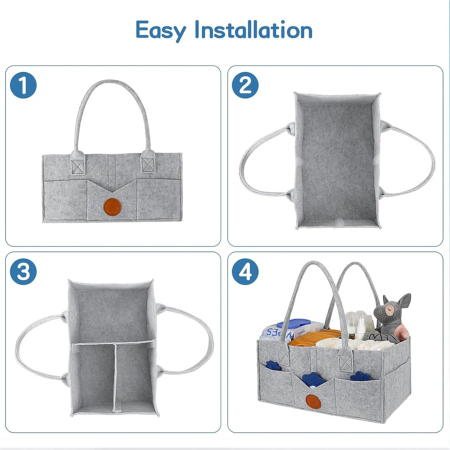 Children's Felt Diaper Storage - Baby Nursery Basket recensione e prezzo