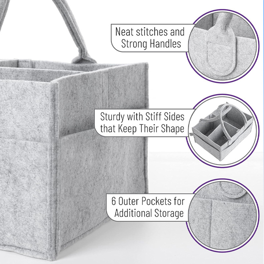Children's Felt Diaper Storage - Baby Nursery Basket recensione e prezzo