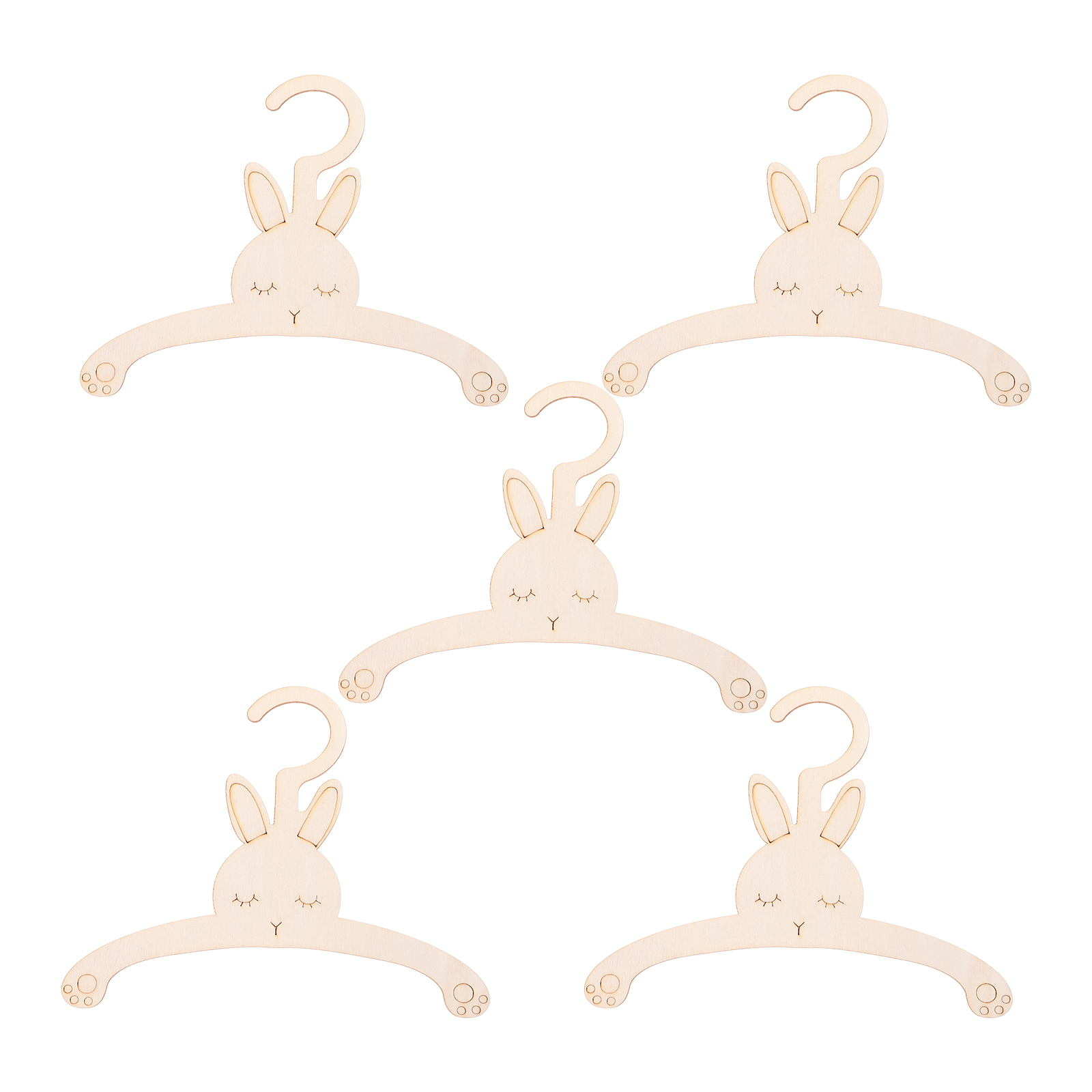 5pcs Wooden Rabbit Hangers Reu - Baby Nursery Uniform recensione e prezzo