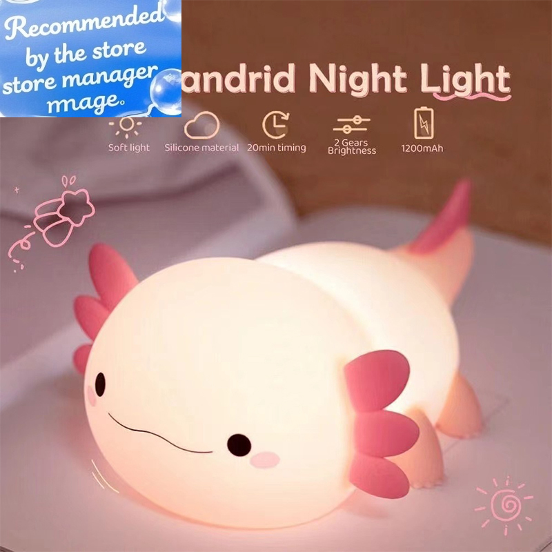 Cute Axolotl Night Light Silic - Baby Nursery Light recensione e prezzo