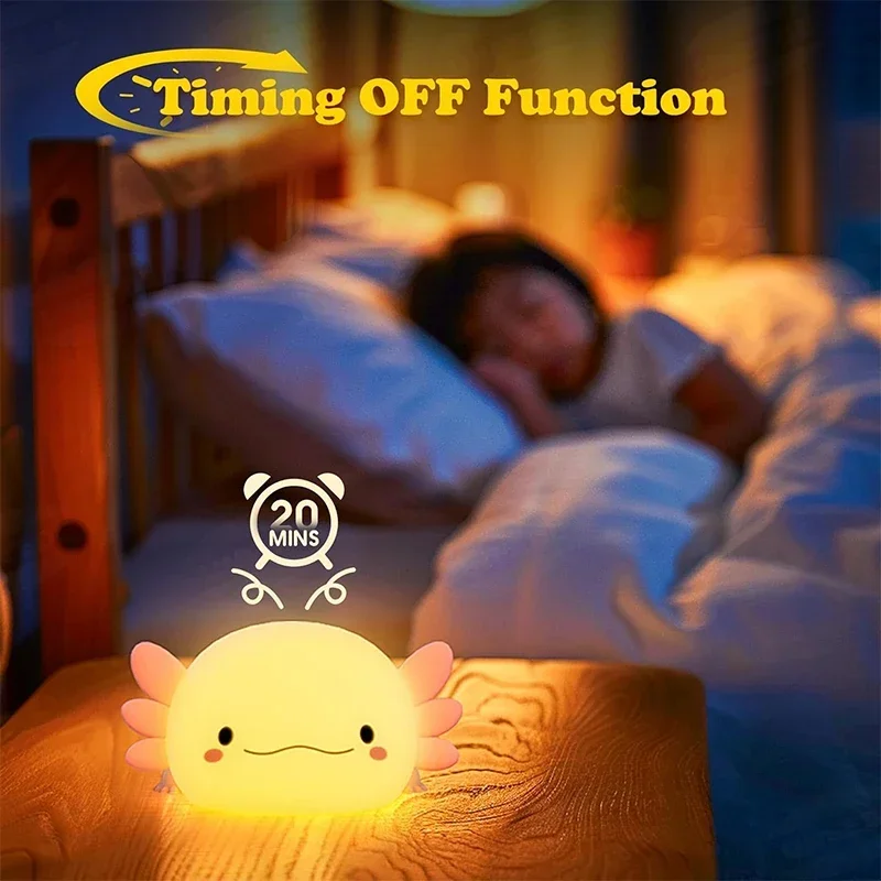 Cute Axolotl Night Light Silic - Baby Nursery Light recensione e prezzo