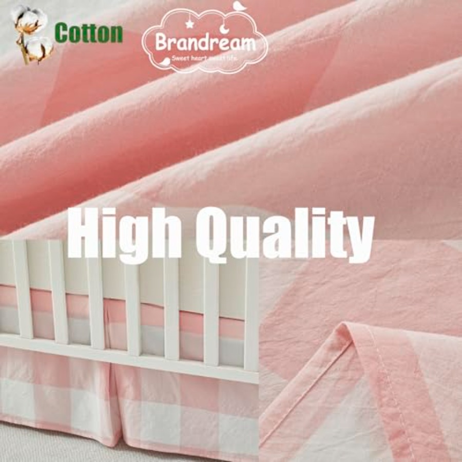 Crib Skirt Gingham Tailored Ba - Baby Nursery Gender Neutral recensione e prezzo