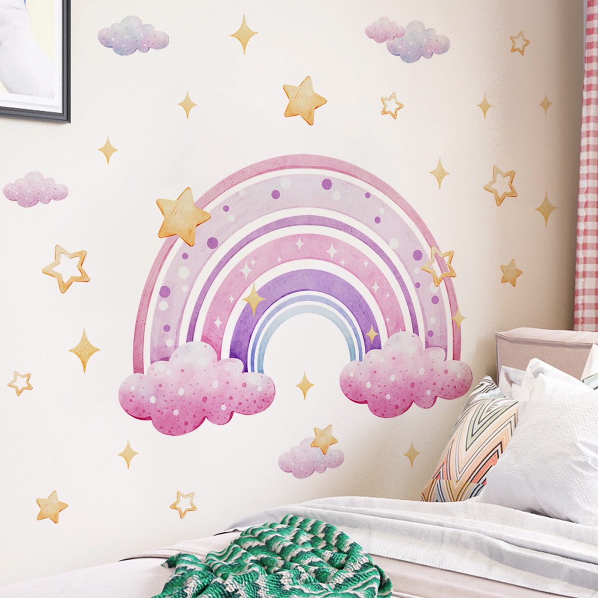 Colorful Rainbow Stars Cloud W - Baby Nursery Wall Stickers recensione e prezzo
