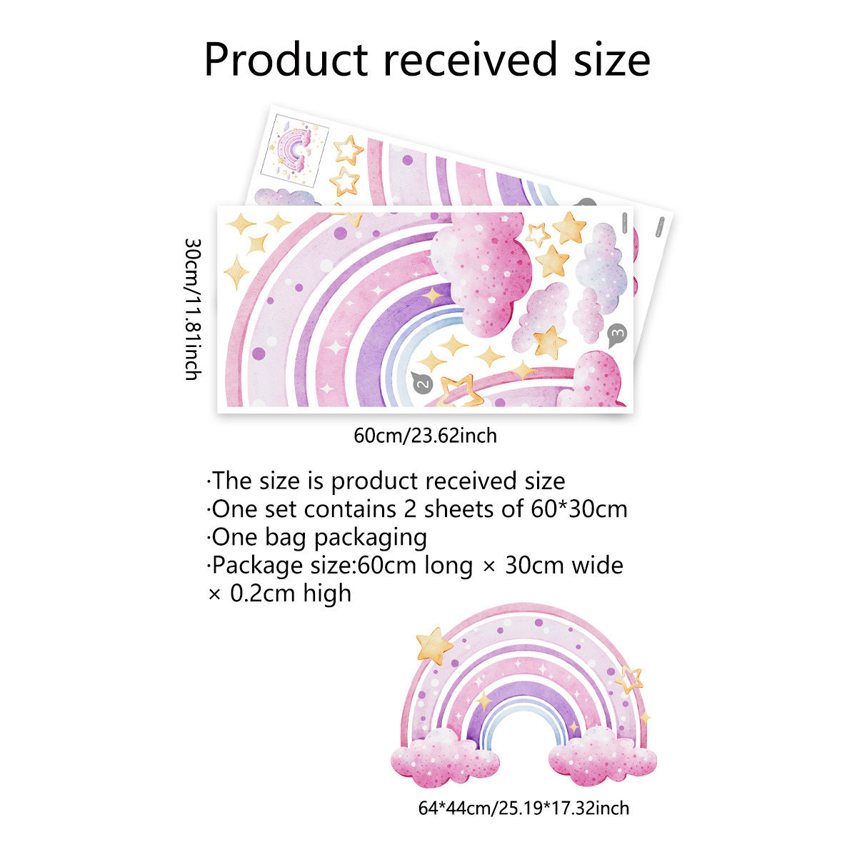 Colorful Rainbow Stars Cloud W - Baby Nursery Wall Stickers recensione e prezzo