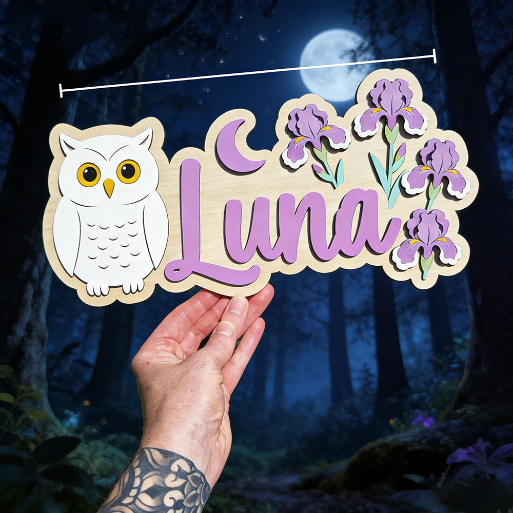 Personalized White Owl Crescen - Baby Nursery Name Wall Art recensione e prezzo