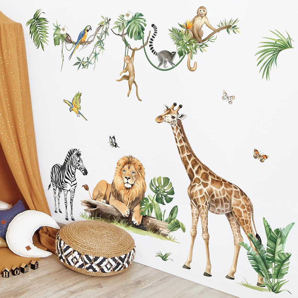 Large Jungle Animal Tropical L - Baby Nursery Wall Stickers recensione e prezzo