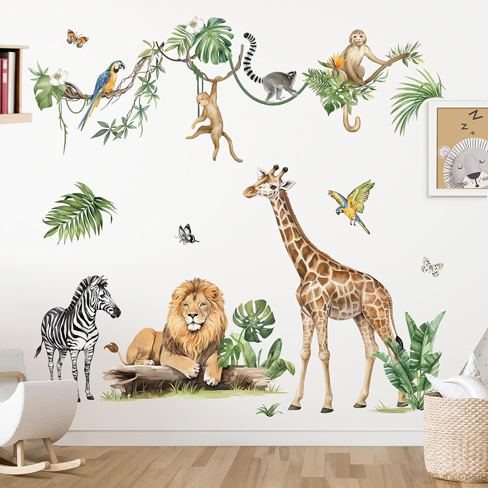 Large Jungle Animal Tropical L - Baby Nursery Wall Stickers recensione e prezzo