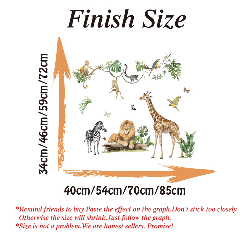 Large Jungle Animal Tropical L - Baby Nursery Wall Stickers recensione e prezzo