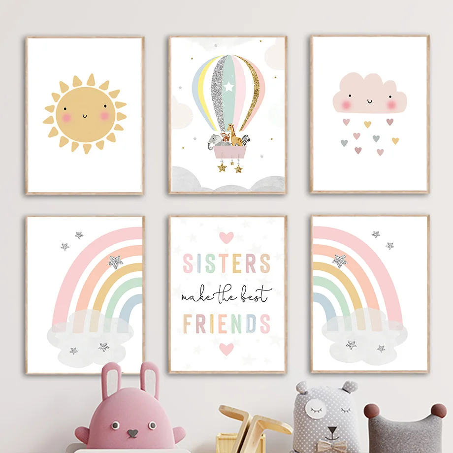 Giraffe Elephant Hot Balloon S - Baby Nursery Name Wall Art recensione e prezzo