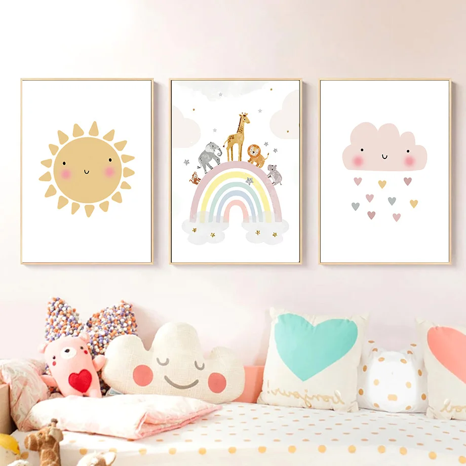 Giraffe Elephant Hot Balloon S - Baby Nursery Name Wall Art recensione e prezzo