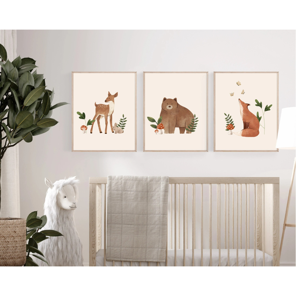 3pcs Cute Bohemian Forest Anim - Baby Nursery Gender Neutral recensione e prezzo