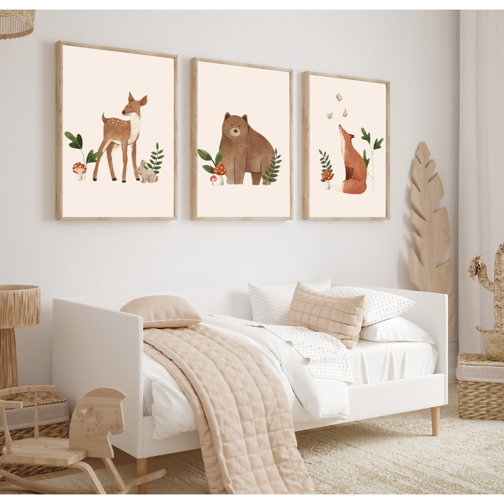 3pcs Cute Bohemian Forest Anim - Baby Nursery Gender Neutral recensione e prezzo