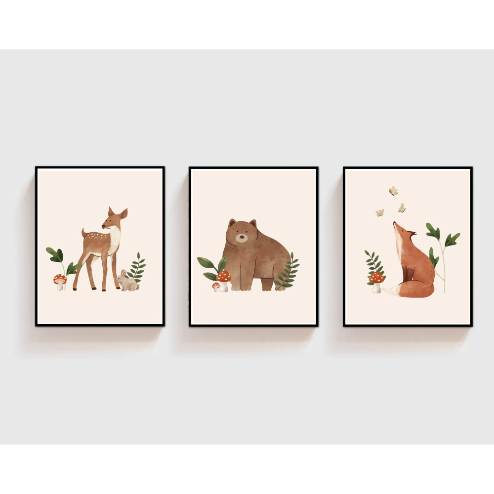 3pcs Cute Bohemian Forest Anim - Baby Nursery Gender Neutral recensione e prezzo