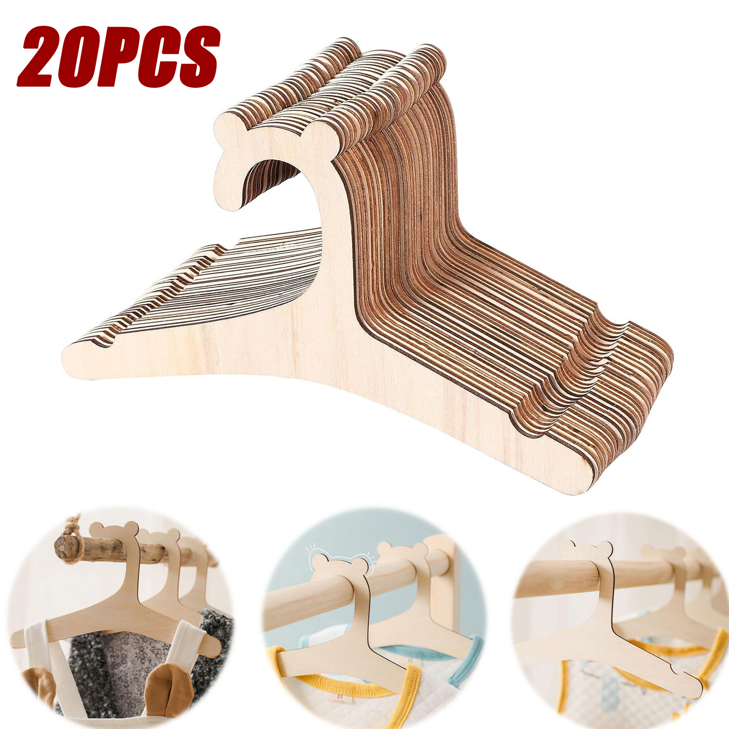 20pcs Baby Clothes Rack Wooden - Baby Nursery Uniform recensione e prezzo