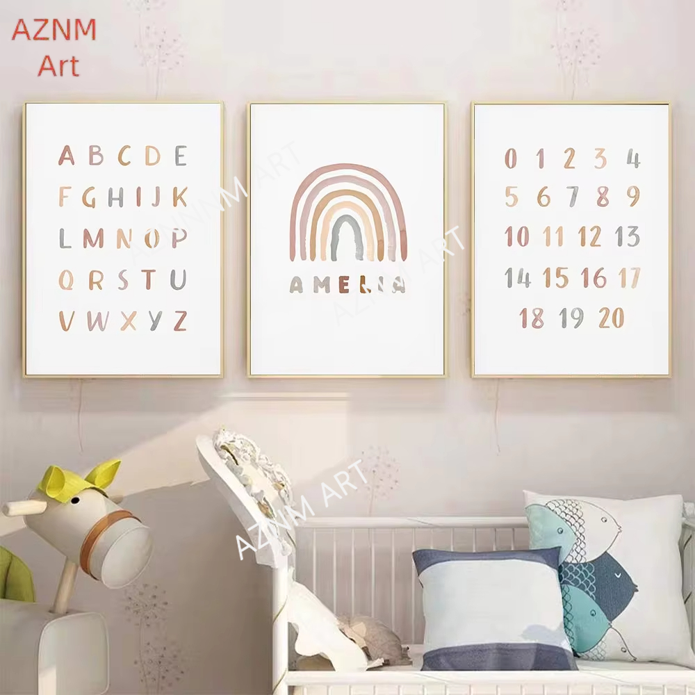 1/3PCS ，Poster Custom ABC 123  - Baby Nursery Name Wall Art recensione e prezzo