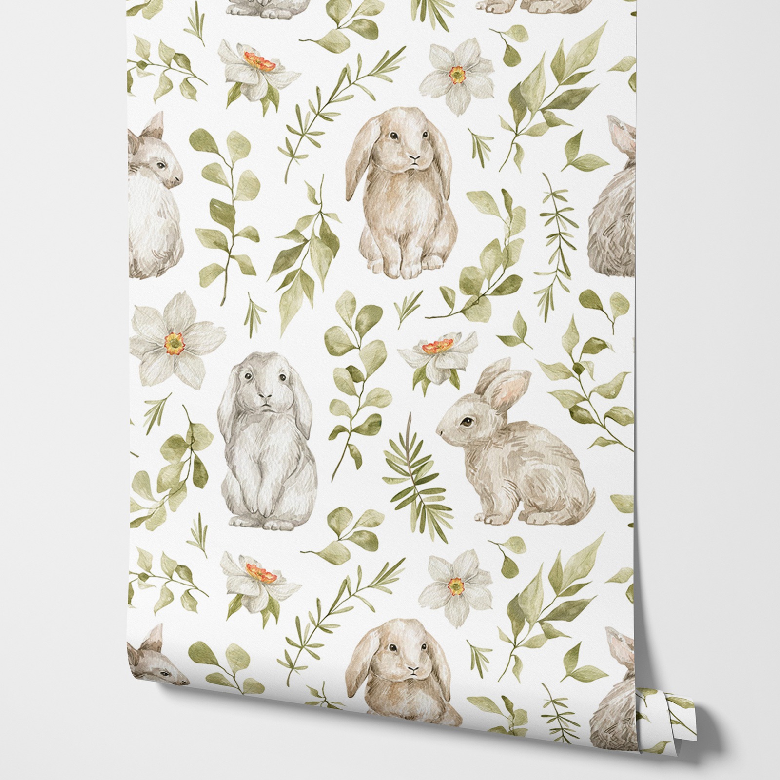 Bunny Wallpaper Kids Room Wall - Baby Nursery Green recensione e prezzo