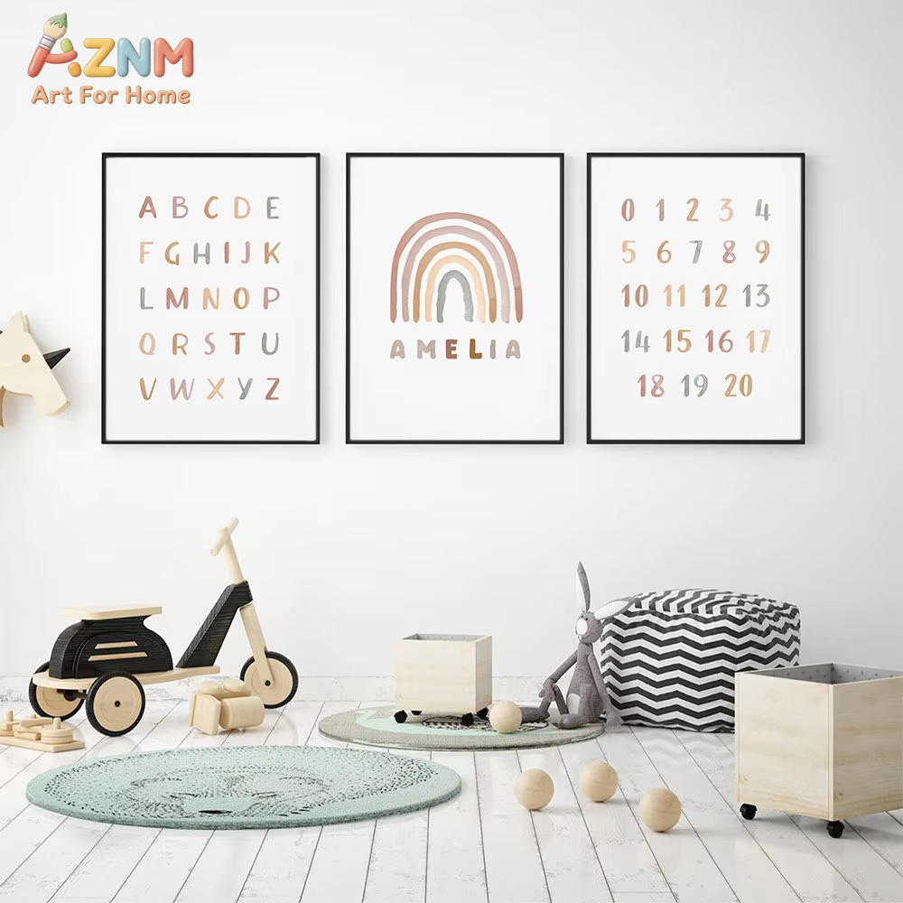 Poster Custom ABC 123 Rainbow  - Baby Nursery Name Wall Art recensione e prezzo