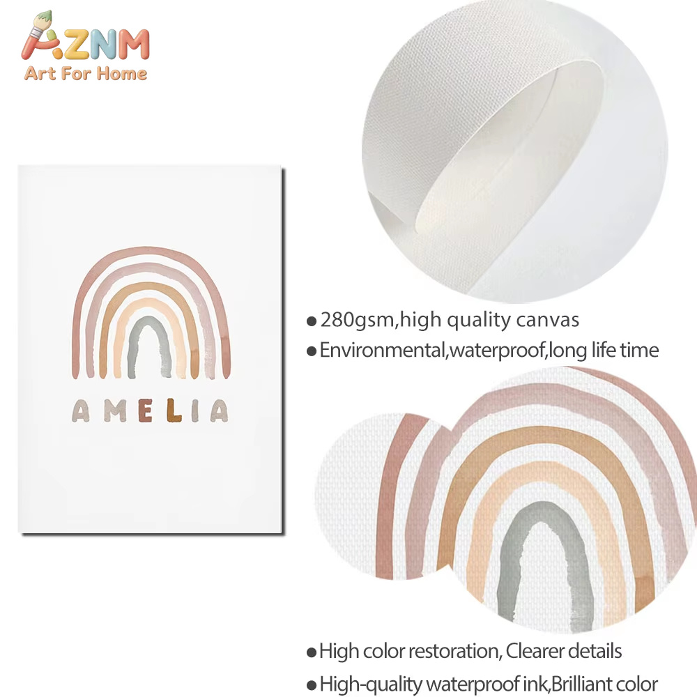 Poster Custom ABC 123 Rainbow  - Baby Nursery Name Wall Art recensione e prezzo