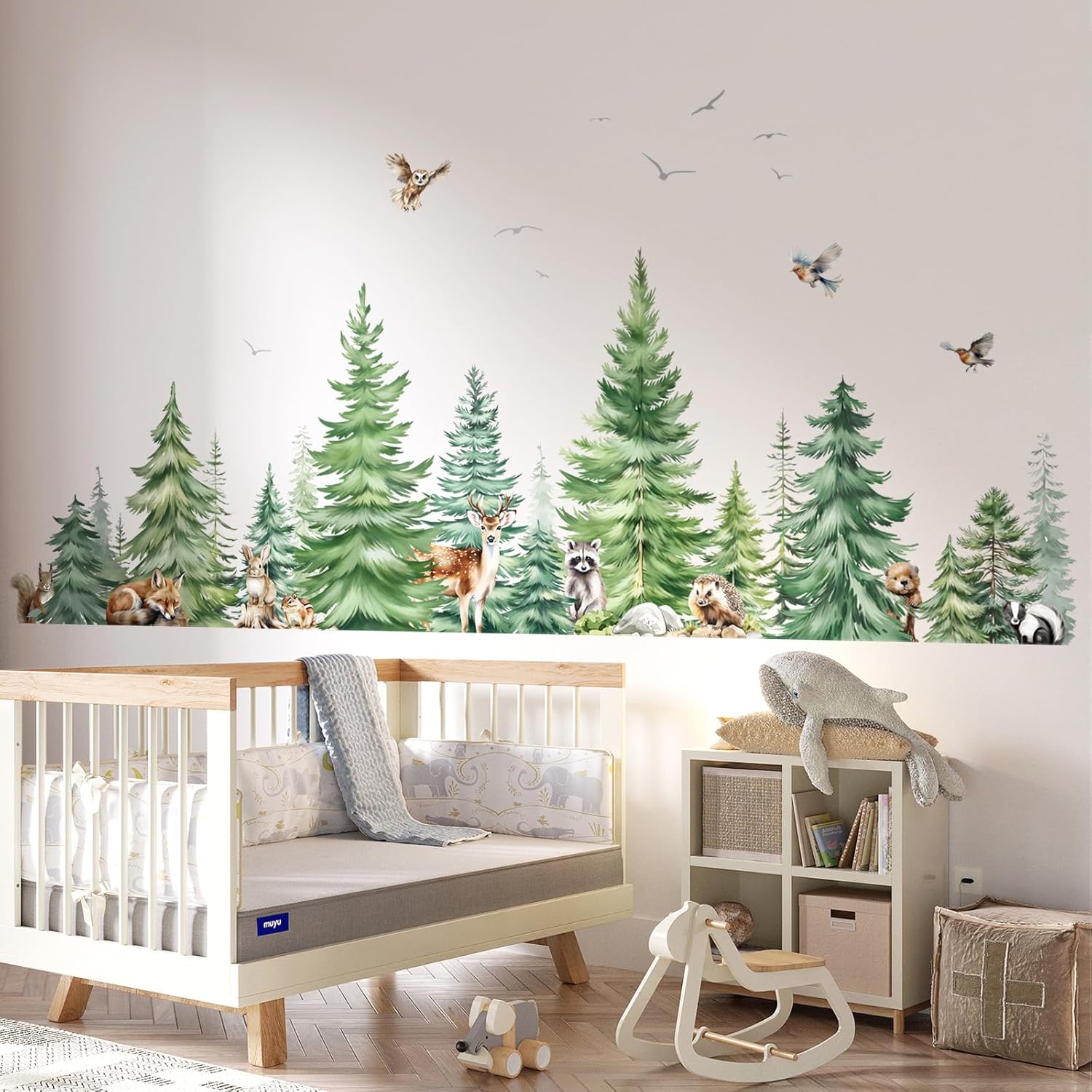 Large Watercolor Pine Tree Ani - Baby Nursery Wall Stickers recensione e prezzo