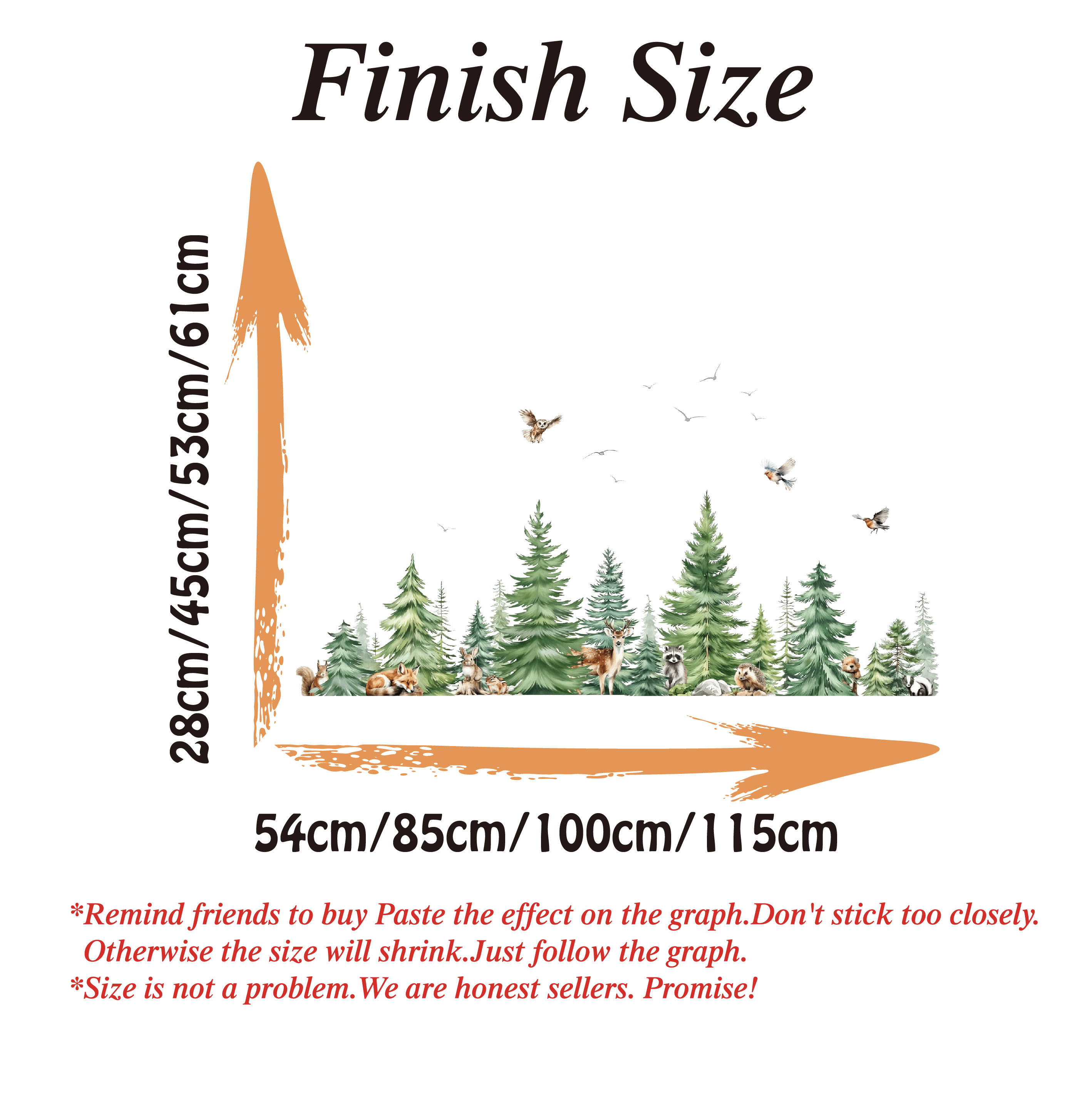 Large Watercolor Pine Tree Ani - Baby Nursery Wall Stickers recensione e prezzo