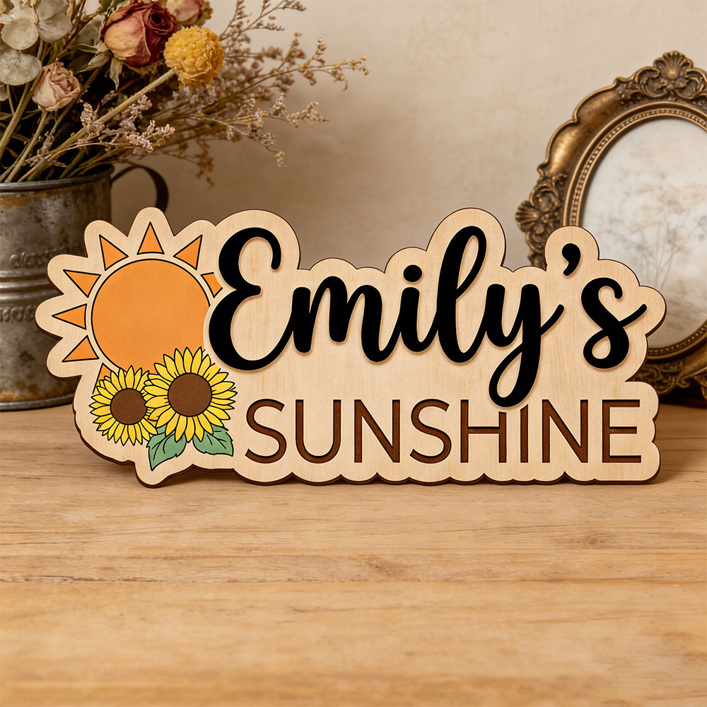 Sunflower Sunshine Themed Cust - Baby Nursery Name Wall Art recensione e prezzo