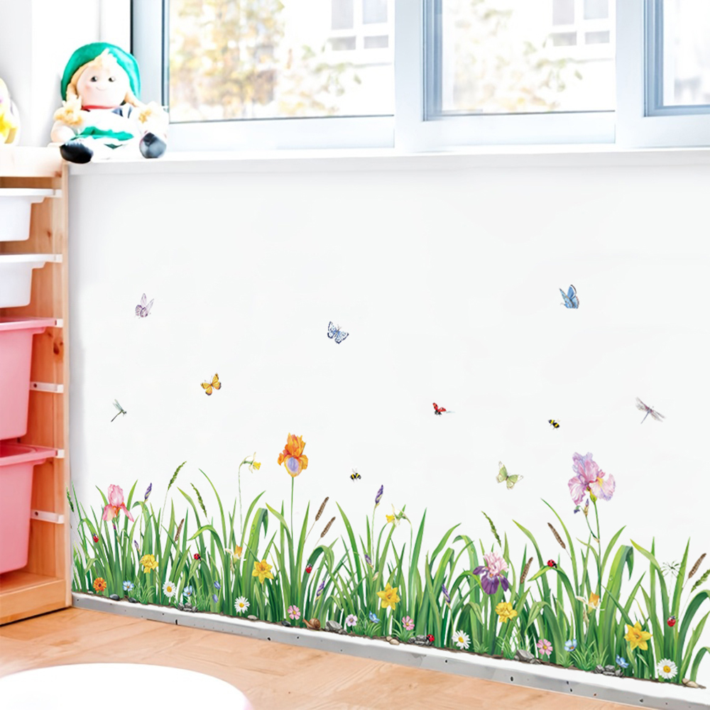 Green Grass Flowers Borader Wa - Baby Nursery Green recensione e prezzo