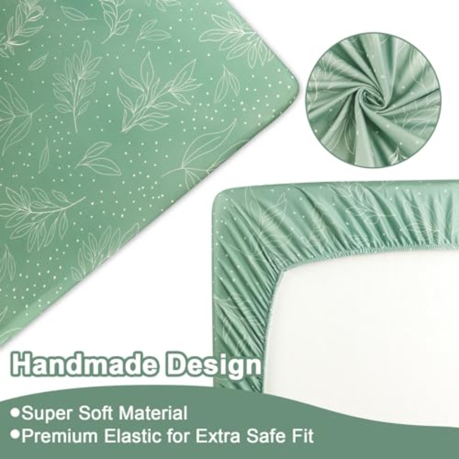 Green Crib Bedding Set 4-Piece - Baby Nursery Green recensione e prezzo