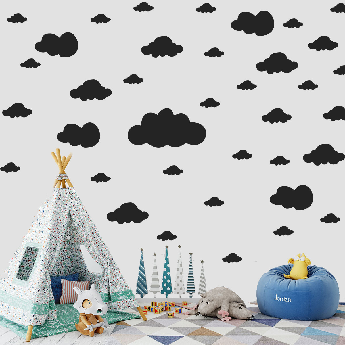 68 Pcs DIY Clouds Wall Sticker - Baby Nursery Wall Stickers recensione e prezzo