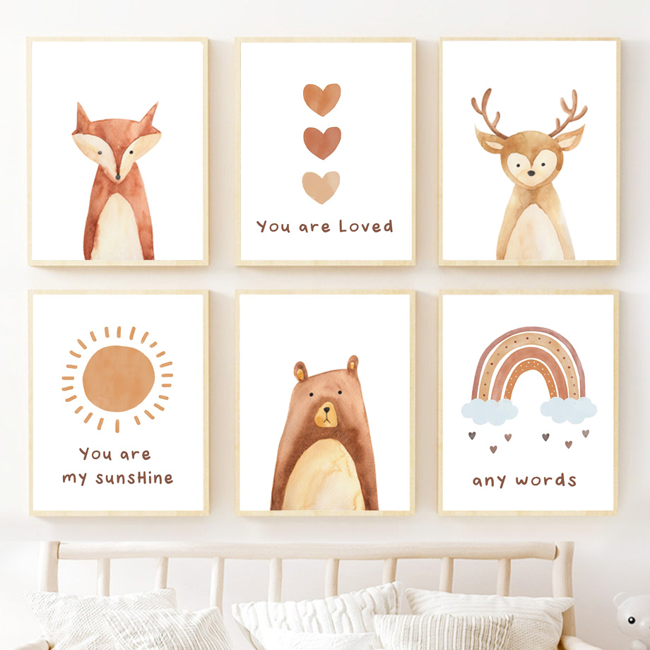 Boho Woodland Nursery Wall Art - Baby Nursery Gender Neutral recensione e prezzo