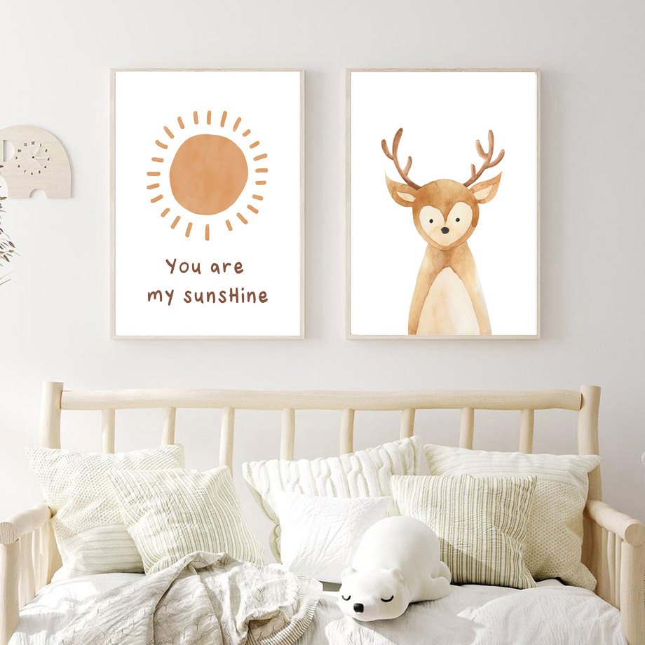Boho Woodland Nursery Wall Art - Baby Nursery Gender Neutral recensione e prezzo