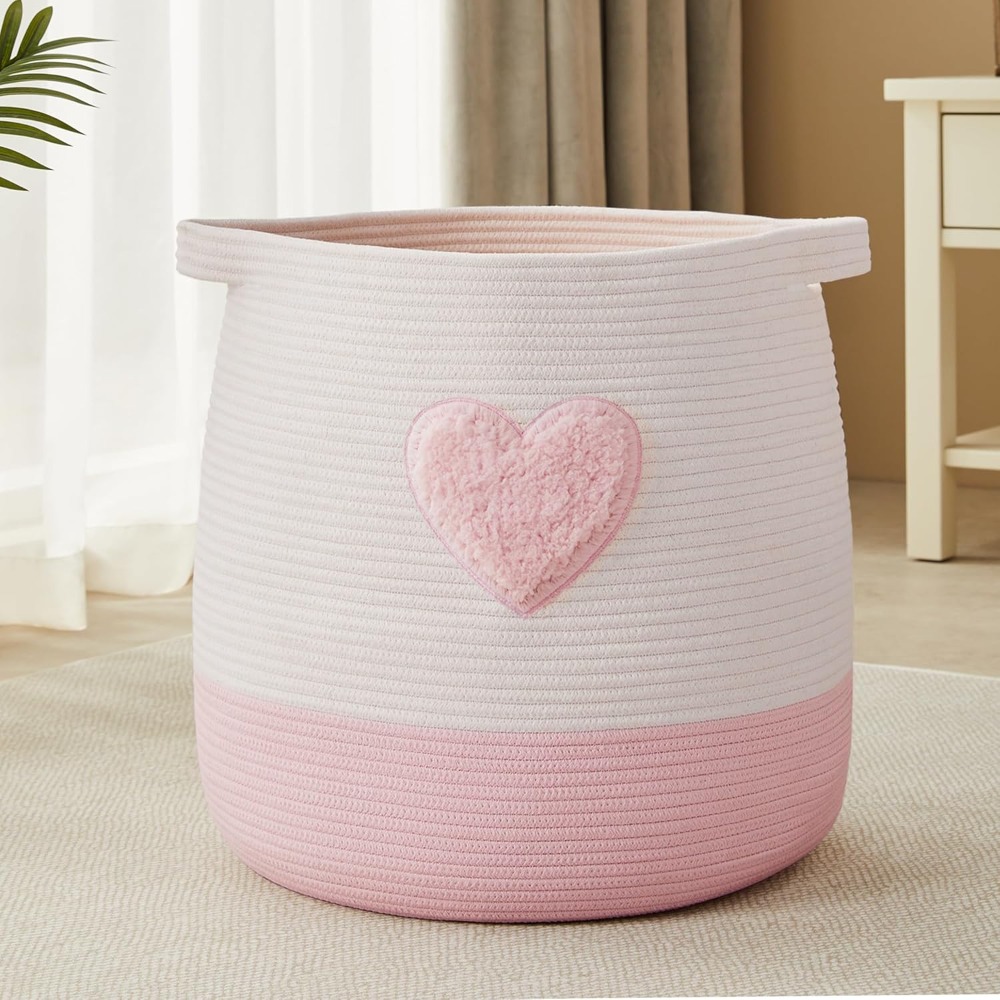 Pink Laundry Basket Hamper for - Baby Nursery Basket recensione e prezzo