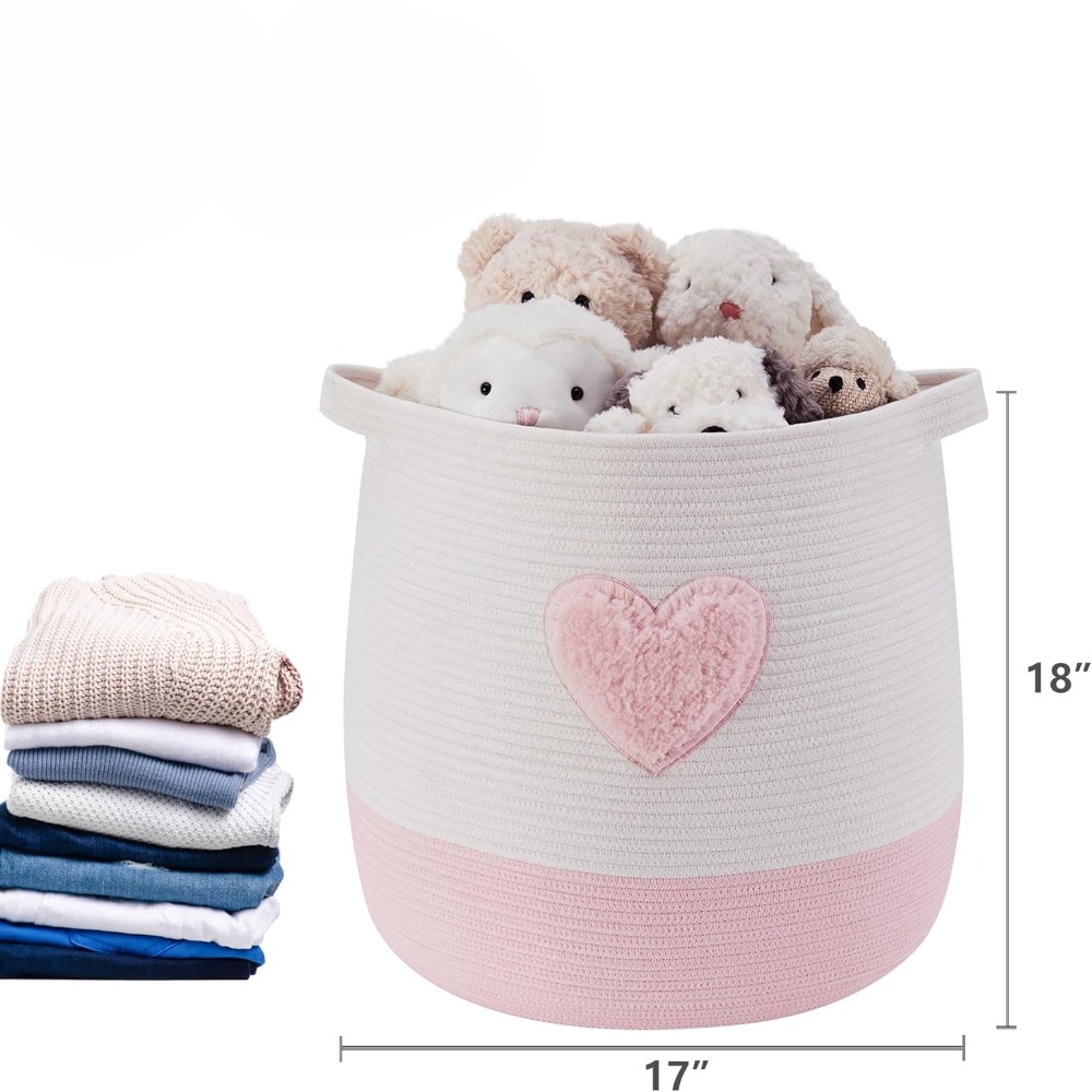 Pink Laundry Basket Hamper for - Baby Nursery Basket recensione e prezzo