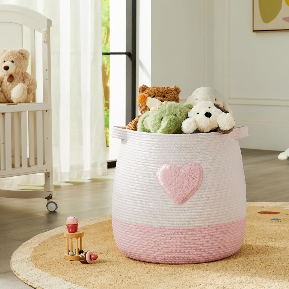 Pink Laundry Basket Hamper for - Baby Nursery Basket recensione e prezzo
