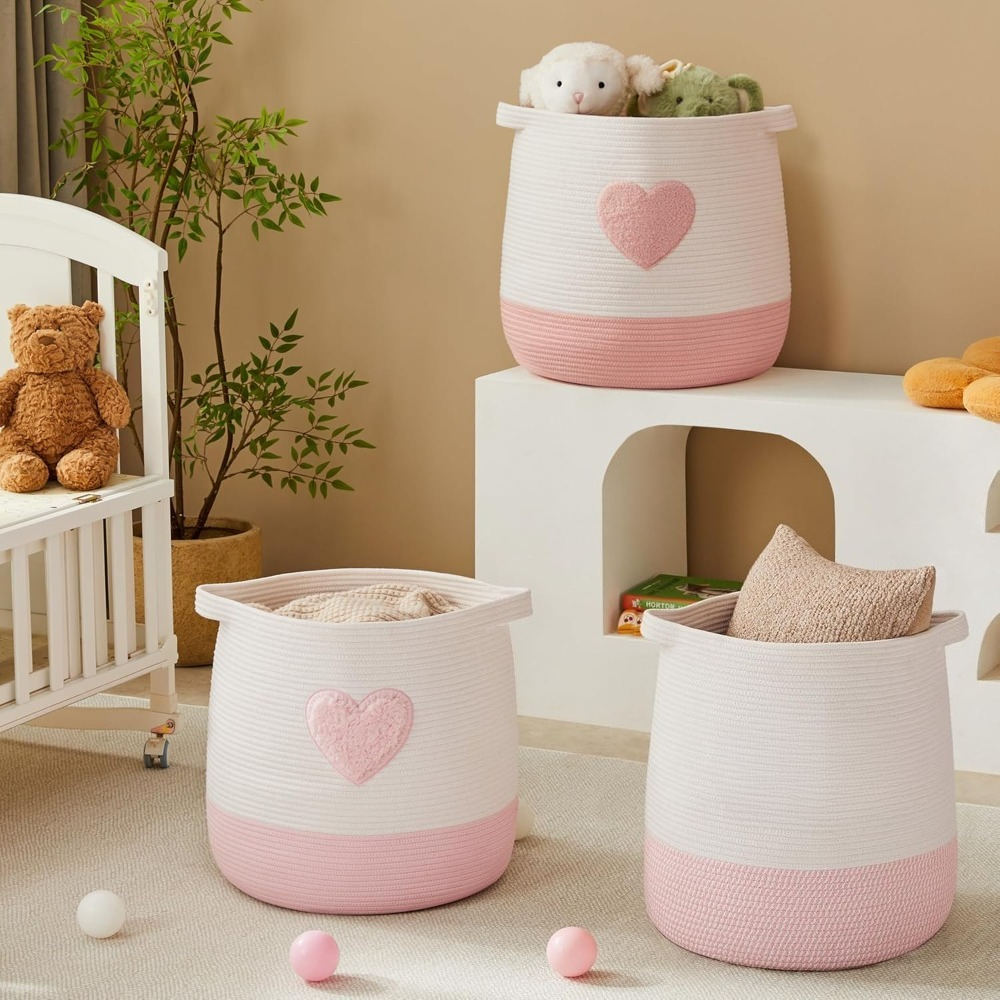 Pink Laundry Basket Hamper for - Baby Nursery Basket recensione e prezzo