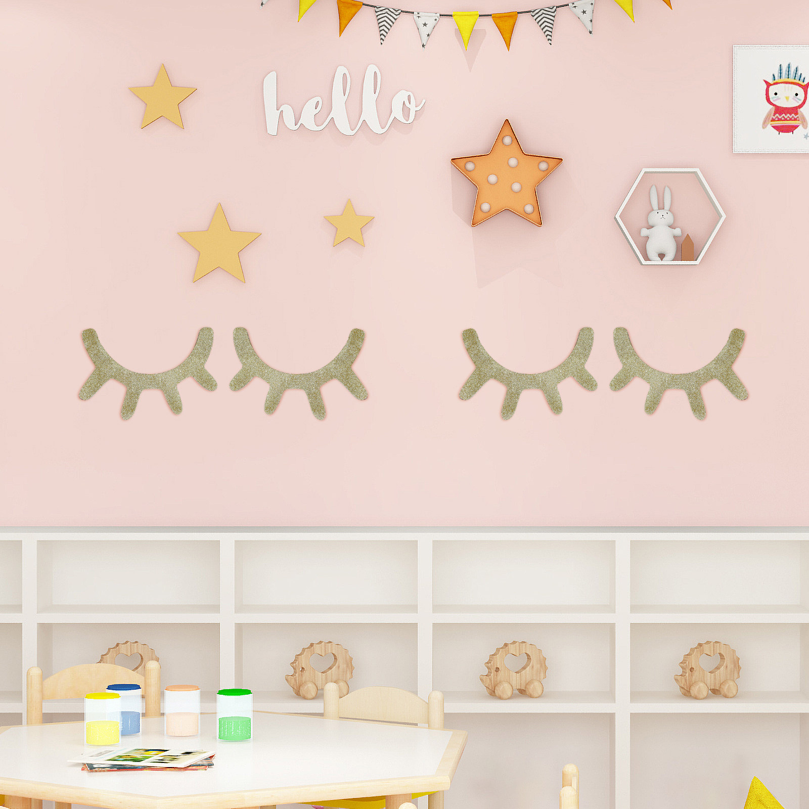 1Pair Nordic Style Sleepy Eyel - Baby Nursery Wall Stickers recensione e prezzo