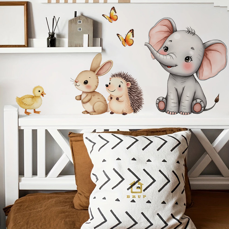 Cartoon Animal Wall Sticker -  - Baby Nursery Wall Stickers recensione e prezzo