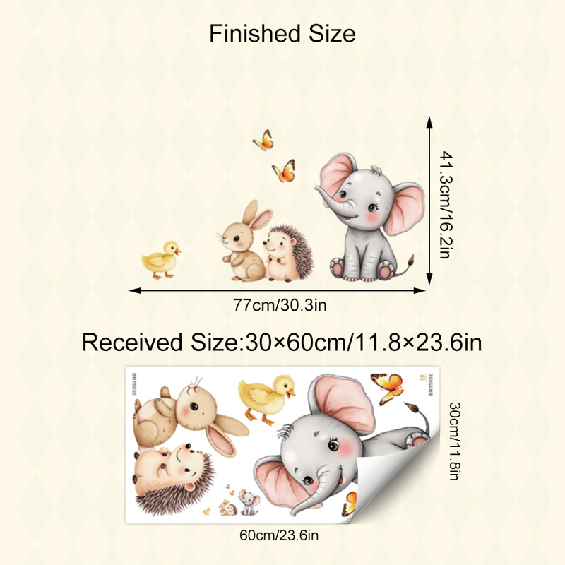Cartoon Animal Wall Sticker -  - Baby Nursery Wall Stickers recensione e prezzo