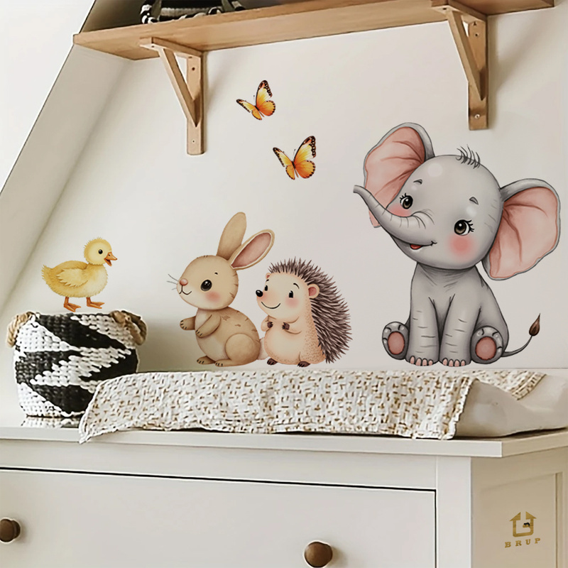 Cartoon Animal Wall Sticker -  - Baby Nursery Wall Stickers recensione e prezzo