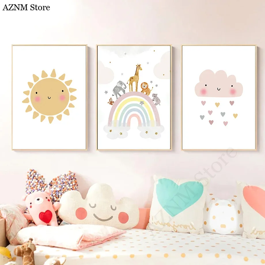 Giraffe Elephant Hot Balloon S - Baby Nursery Name Wall Art recensione e prezzo