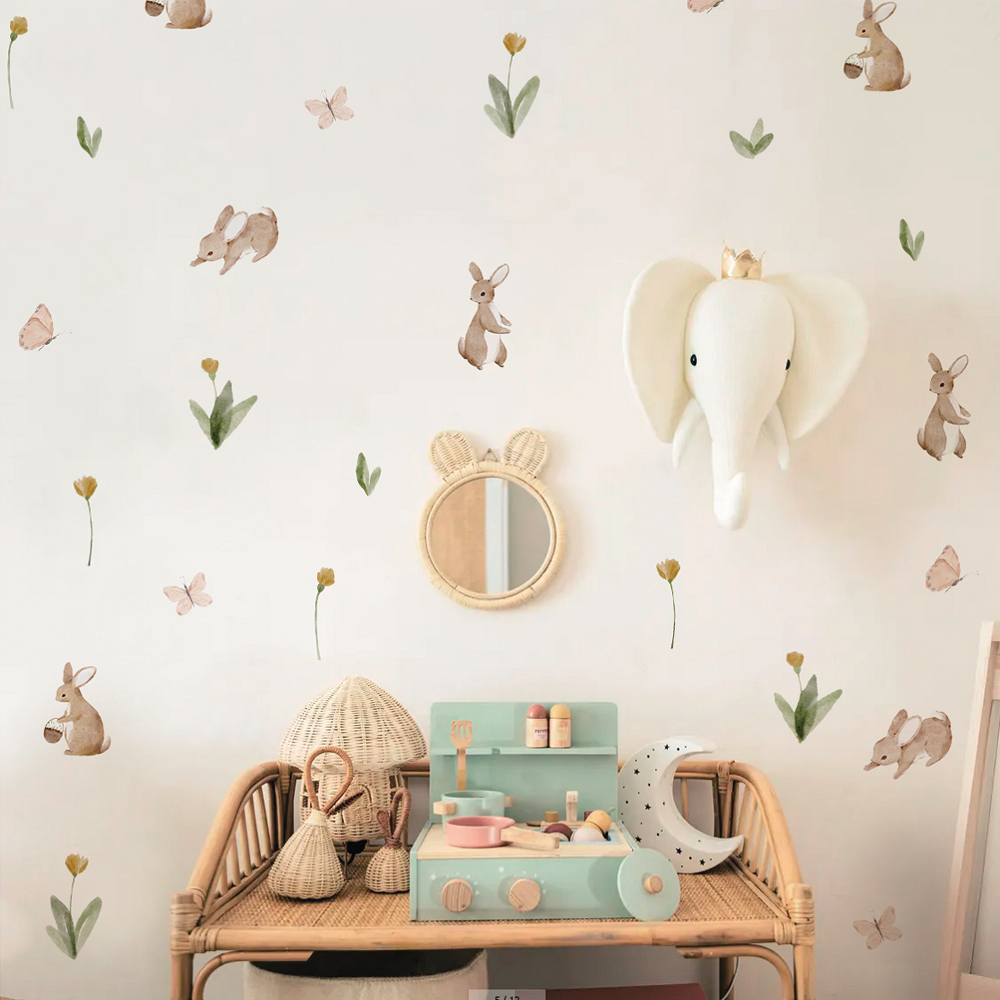 Summertime Watercolor  Cute Bu - Baby Nursery Wall Stickers recensione e prezzo