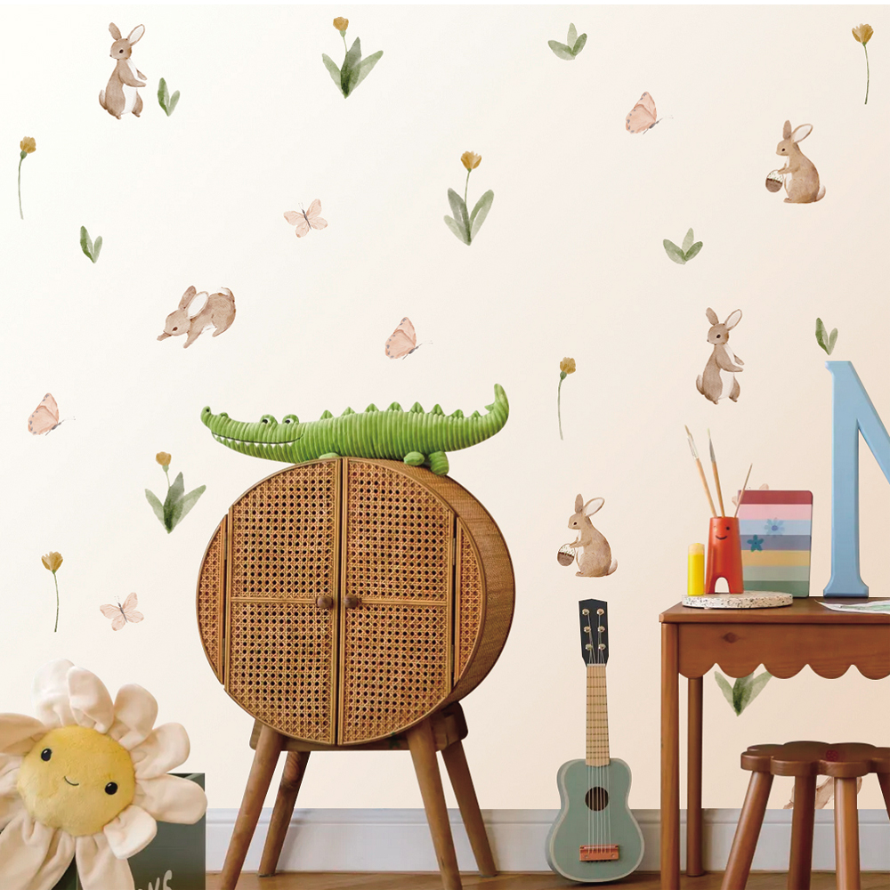 Summertime Watercolor  Cute Bu - Baby Nursery Wall Stickers recensione e prezzo