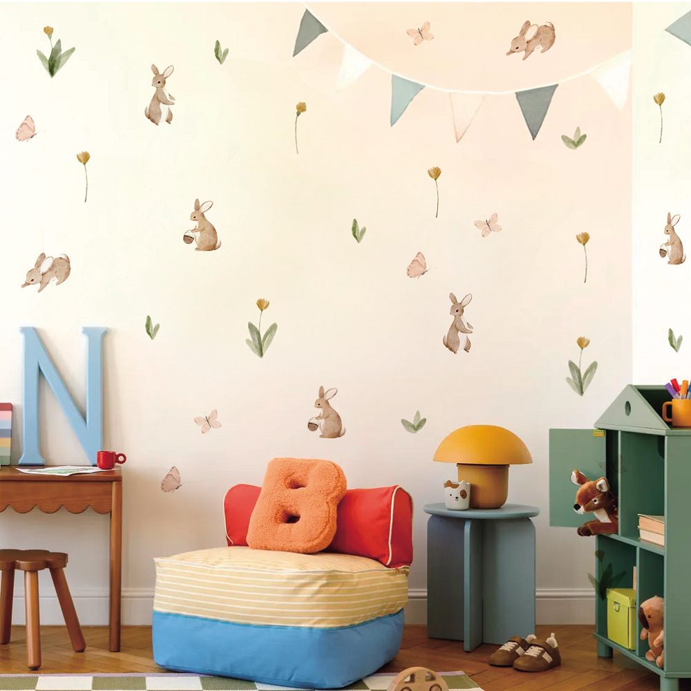 Summertime Watercolor  Cute Bu - Baby Nursery Wall Stickers recensione e prezzo